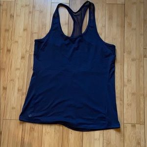 Athleta navy blue tank with mesh detailing